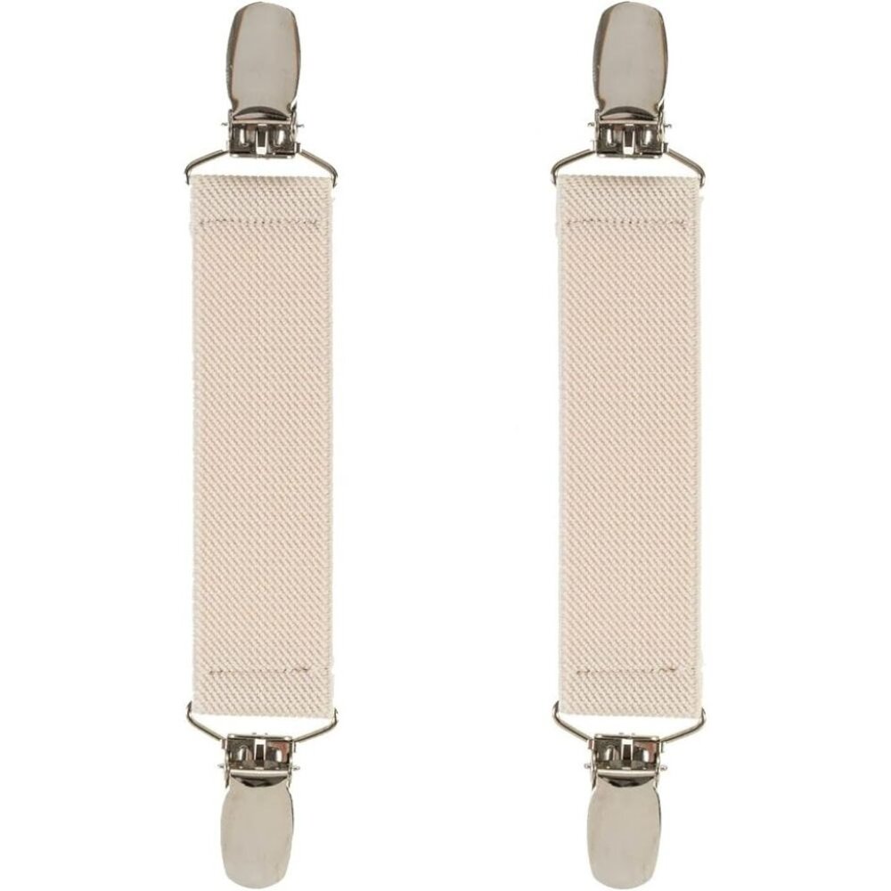 Hold’Em 1” Boot Straps Leg Pant Stirrup Elastic Extra Heavy Clips - Ivory